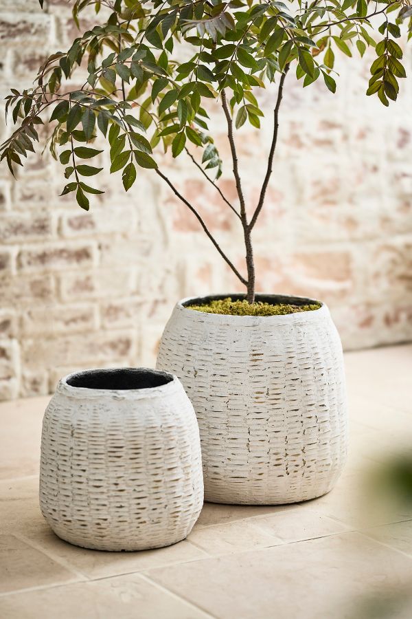 Slide View: 1: Bamboo + Fiber Jar Planter