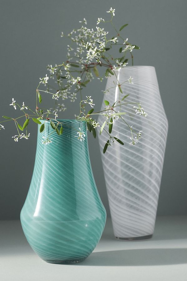 Slide View: 2: Mera Soda Lime Glass Swirl Vase