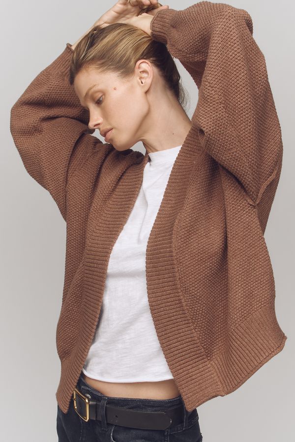 Vista diapositiva: 3: Cardigan Livvy Waffle Knit Bianco Piatto