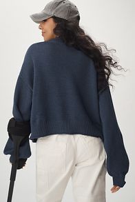 Slide View: 2: The Livvy Waffle Knit Cardigan Sweater by Flat White