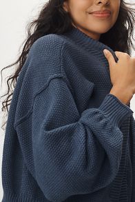 Slide View: 4: The Livvy Waffle Knit Cardigan Sweater by Flat White