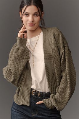 Cardigan Livvy Waffle Knit Bianco Piatto