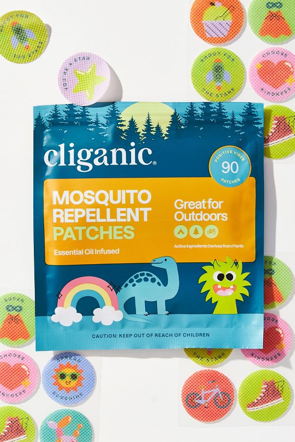 Slide View: 1: Cliganic Mosquito Repellent Positive Vibes Patches, 90 Pack