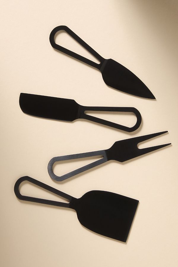 Slide View: 1: Cheese Knives, Set of 4