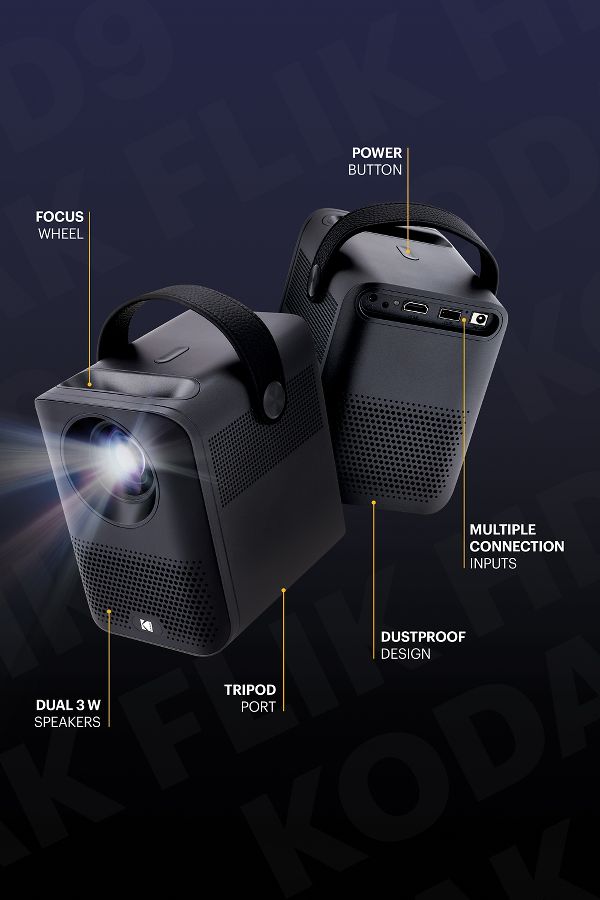 Slide View: 2: Kodak FLIK HD9 Smart Portable Mini Projector