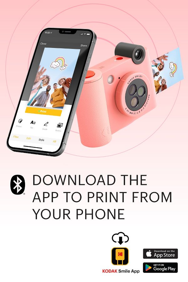 Slide View: 4: Kodak Smile+ Wireless 2x3 Digital Instant Print Camera