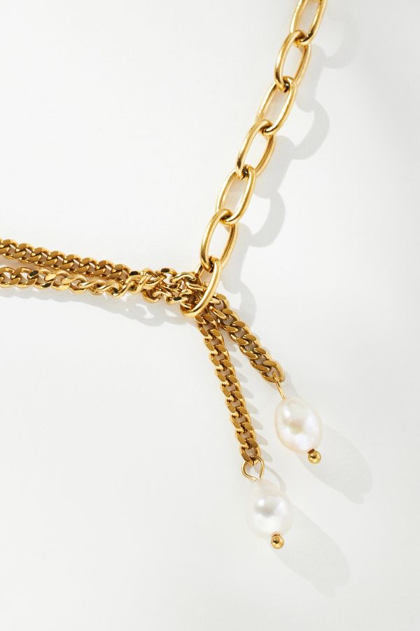 Slide View: 2: BRACHA Teresa Pearl Drop Necklace