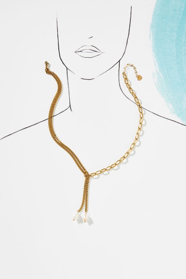 Slide View: 3: BRACHA Teresa Pearl Drop Necklace