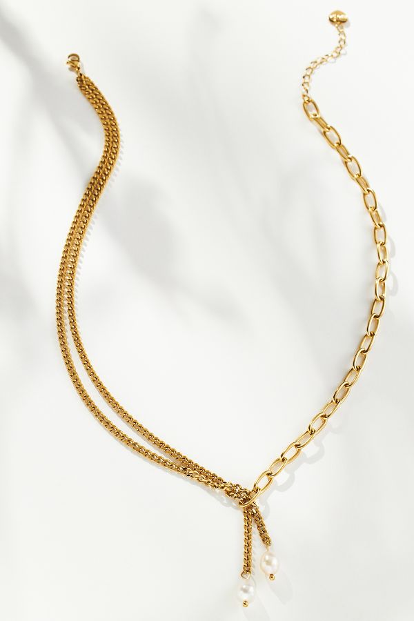 Slide View: 1: BRACHA Teresa Pearl Drop Necklace