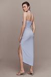 Thumbnail View 2: Norma Kamali Cayla Halter Ruched Asymmetrical Side-Drape Midi Dress