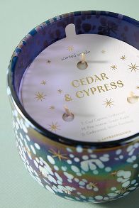 Slide View: 5: Festive Woody Cedar & Cypress Gilded Glass Jar Candle