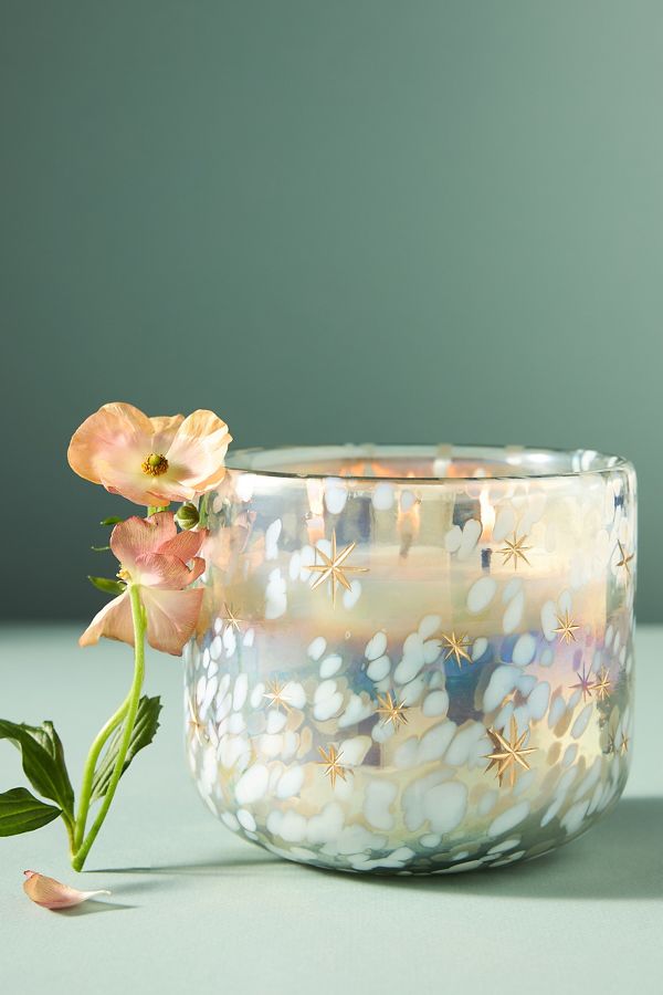 Slide View: 4: Festive Woody Winter Woods & Vanilla Gilded Glass Jar Candle