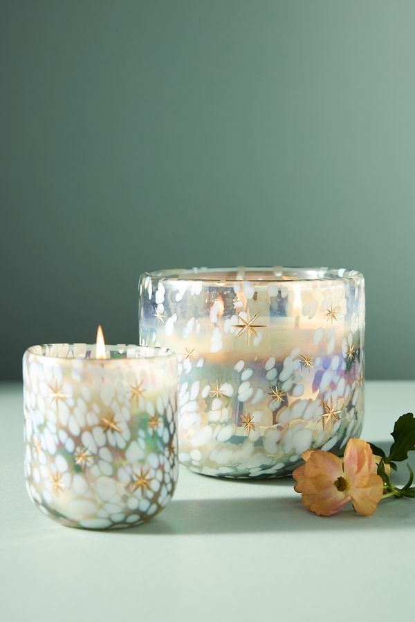 Slide View: 1: Festive Woody Winter Woods & Vanilla Gilded Glass Jar Candle