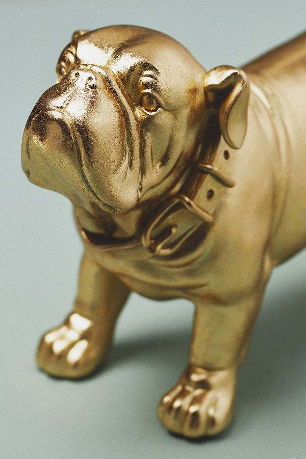 Slide View: 2: Gold Bulldog Decorative Object