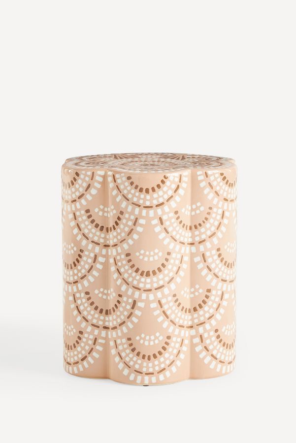 Slide View: 1: Scalloped Ceramic Side Table