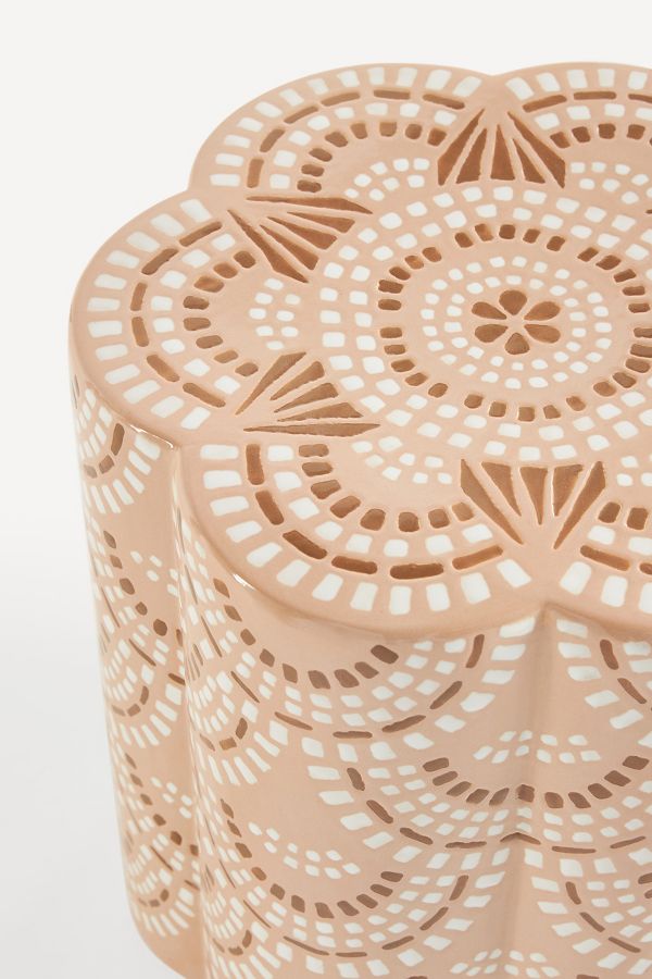 Slide View: 2: Scalloped Ceramic Side Table