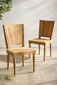 Slide View: 1: Palladio Square Back Reclaimed Teak Side Chairs, Set of 2