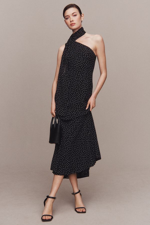 Slide View: 4: Reformation Rosalynn Asymmetrical Fitted Midi Dress