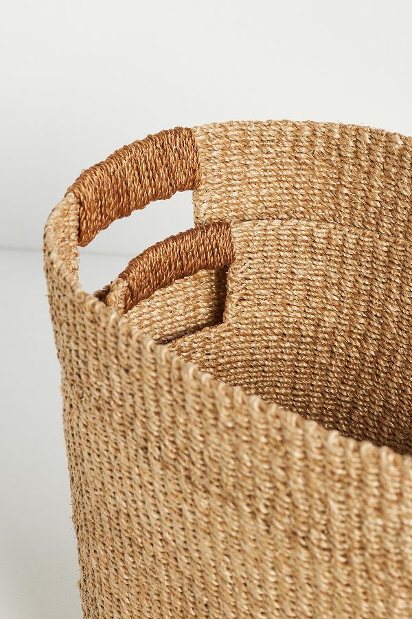 Slide View: 3: Oval Abaca Baskets, Set of 2