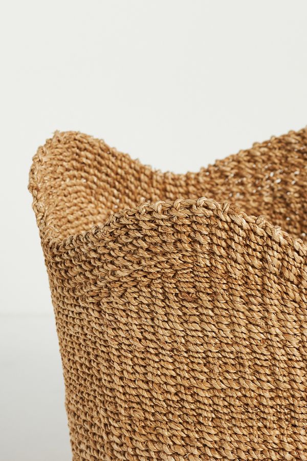 Slide View: 2: Genevieve Scalloped Woven Bin