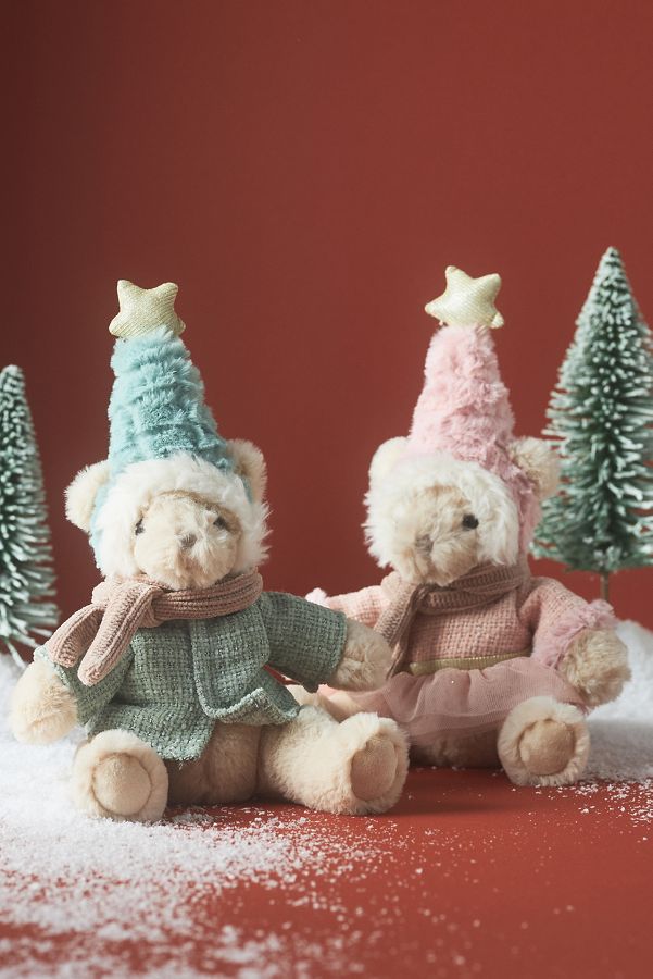 Slide View: 2: Anthropologie Christmas Holiday Bear Kids Plush Toy