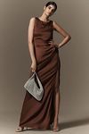 Thumbnail View 1: BHLDN Emma High-Neck Satin Maxi Gown