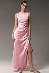 Thumbnail View 1: BHLDN Emma High-Neck Satin Maxi Gown