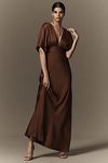 Thumbnail View 1: BHLDN Amelia Deep-V Satin Maxi Dress