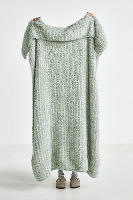 Hugger Marled Eyelash Cozy Knit Throw Blanket