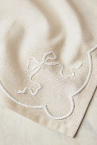 Slide View: 2: Benedita Bow Cotton Embroidered Napkins, Set of 4