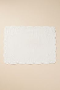 Slide View: 2: Benedita Bow Cotton Embroidered Placemat