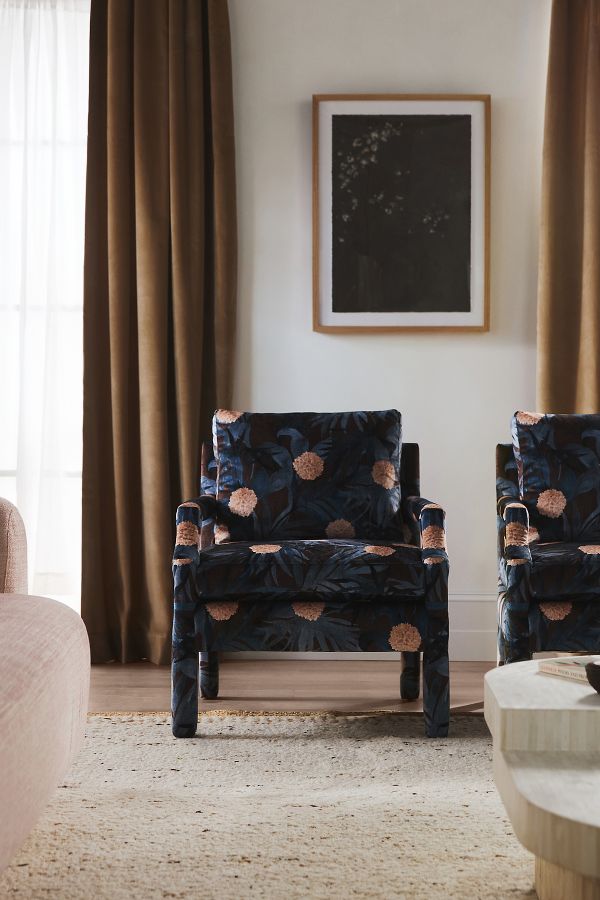 Slide View: 1: Delaney Frederica Velvet Accent Chair