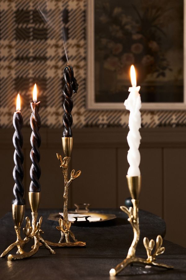 Slide View: 3: Twisted Taper Candles, Set of 2