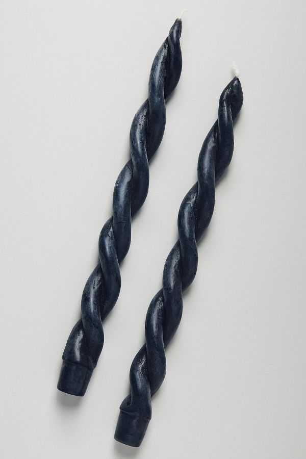 Slide View: 2: Twisted Taper Candles, Set of 2