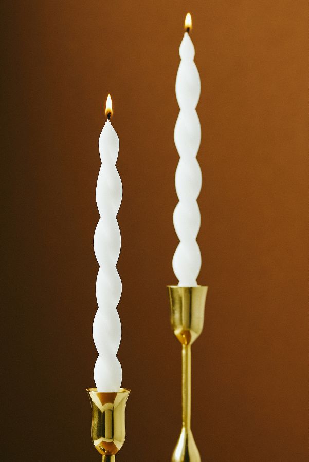 Slide View: 2: Twisted Taper Candles, Set of 2