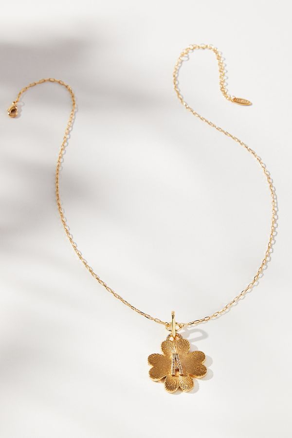 Slide View: 1: Monogram Clover Charm Necklace