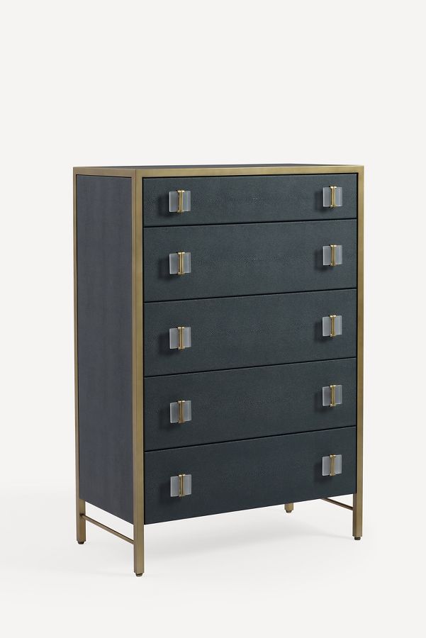 Slide View: 2: Autumn Shagreen Five-Drawer Dresser