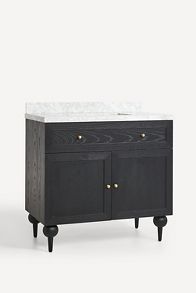 Slide View: 2: Fern Marble-Top Single Bathroom Vanity