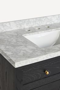 Slide View: 3: Fern Marble-Top Single Bathroom Vanity