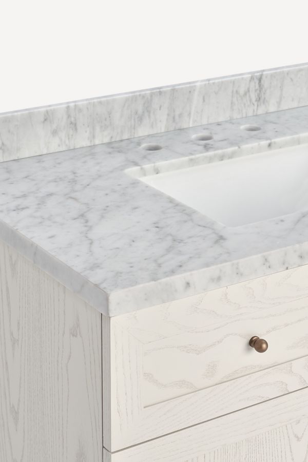 Slide View: 3: Fern Marble-Top Single Bathroom Vanity