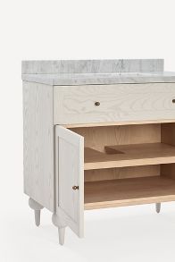 Slide View: 4: Fern Marble-Top Single Bathroom Vanity