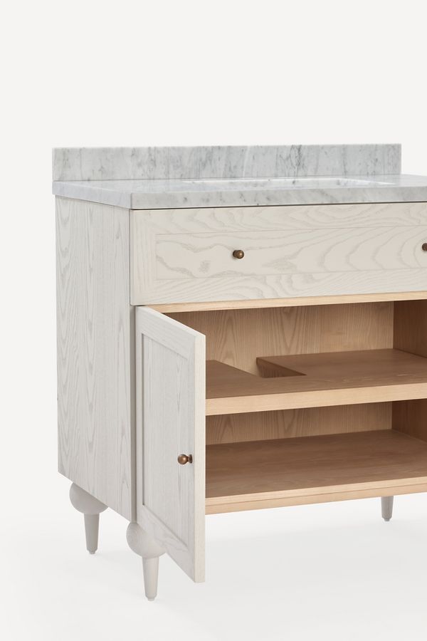 Slide View: 4: Fern Marble-Top Single Bathroom Vanity