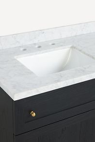 Slide View: 4: Fern Marble-Top Double Bathroom Vanity