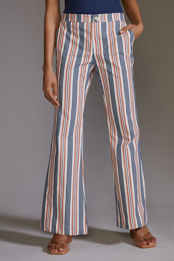 Slide View: 3: Striped Flare Pants