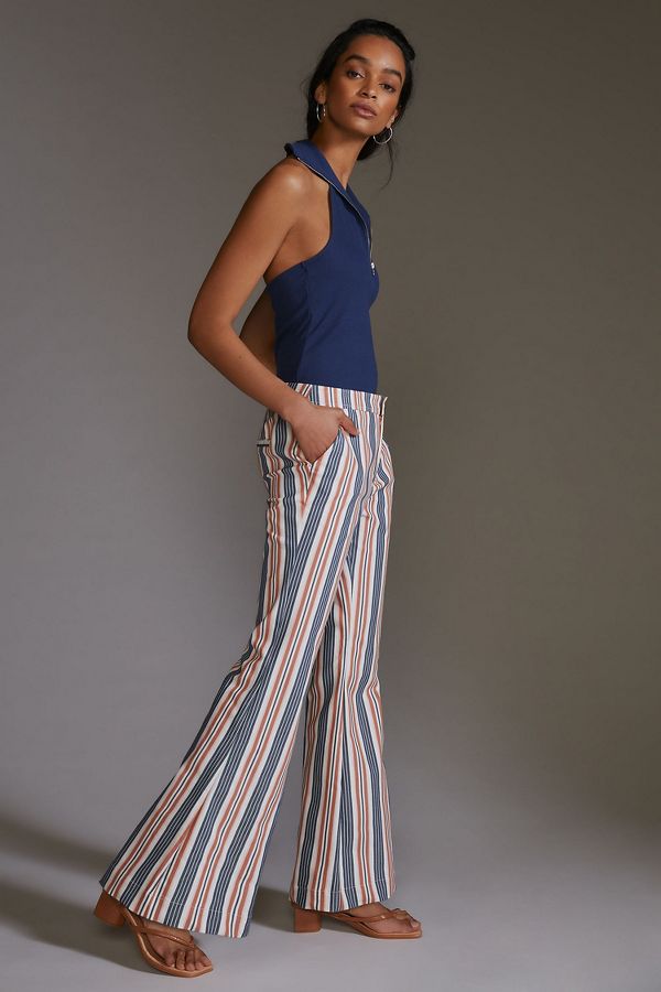 Slide View: 4: Striped Flare Pants