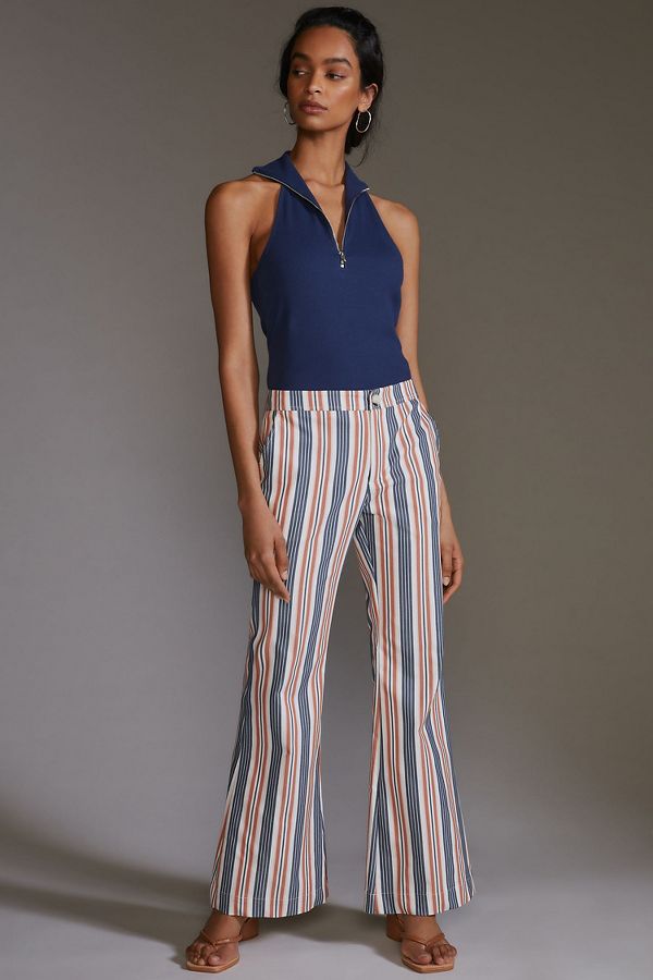 Slide View: 1: Striped Flare Pants