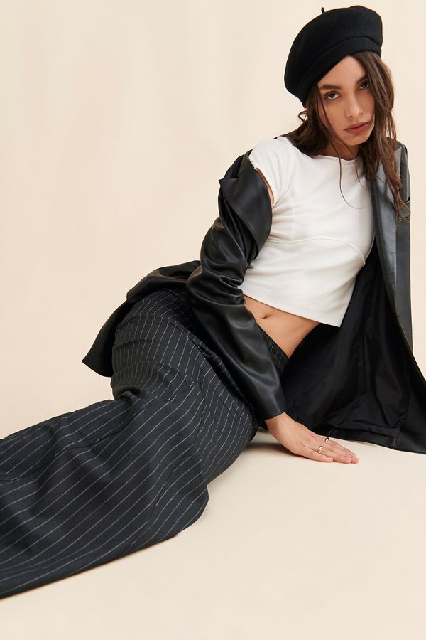 Slide View: 3: AFRM Adriana Pinstripe Skirt