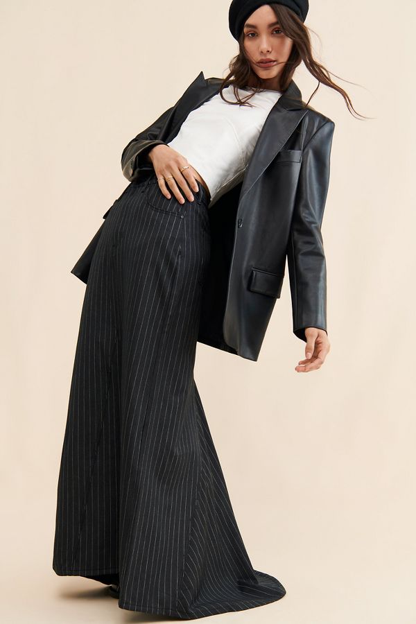 Slide View: 1: AFRM Adriana Pinstripe Skirt