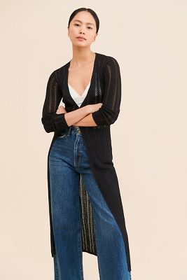 4SI3NNA Pointelle Long Cardigan