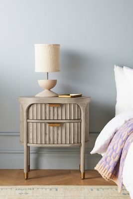 The Isla Fluted-Wood Two-Drawer Nightstand